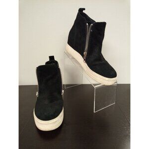 Steve Madden Women's Black White Wedge Sneaker Boots Size 7.5M